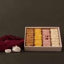 강릉은정한과 감사합니다 선물세트 사천 전통 수제 유과, 실크겹보자기, 1개, 850g