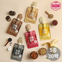 [다신샵] 고단백 프로틴쉐이크 단백한끼 5종 혼합세트(곡물+초코+바나나+콩+팥), 30팩