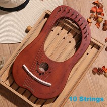 HARP 미니 리라 하프 거문고 하프 현 피아노 나무 마호가니 악기 튜닝 렌치가 여분, 05 10-string Khaki