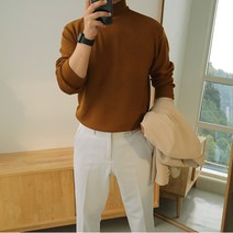 [맨즈북] 이중직 스판 겨울 남자 정장 목티 반폴라 긴팔티셔츠 수트 이너 하객룩