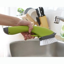 주방 욕실 타일 바닥청소솔 세제통겸 브러쉬 틈새솔 먼지솔 창틀 배수구솔 힘좋은 작은솔, 1개, 그린
