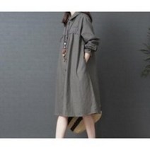 마담원피스 50대 긴팔 린넨 봄 가을 중년 엄마 005