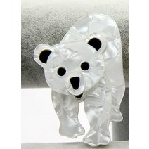 여자를위한 fishsheep 아크릴 북극곰 브로치 사랑스러운 동물 수지 옷 깃 핀 브로치 쥬얼리 여성 배지 의류 액세서리