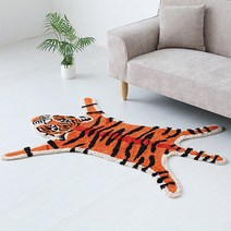 마켓비 HORANG 러그 호랑이 캐릭터 침실 거실 아이방 동물 타이거 카페트 도어
