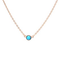비앤비골드 [비앤비골드] 14K 목걸이 터키석 원스톤 초커 체인 NPN24178