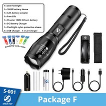 휴대용 후레시 렌턴 손전등 Shustar led 울트라 브라이트 토치 l2v6 5 탐조등, 패키지 d, 협력사, l2-중간 밝기
