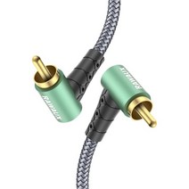 서브우퍼 RCA 오디오 케이블 RAWAUX Double 90도 Cable 스테레오 to 24K 도금 나일론 Braided Shielded 디지털 Analogue 서포트 홈시어터 (, 10ft/3m