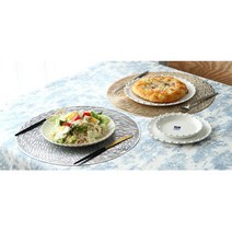 레스토랑셋팅 pvc원형 싱글 런치매트 홈파티 주방소품 상차림 식탁데코 테이블플레이팅 자취생 원룸, 실버