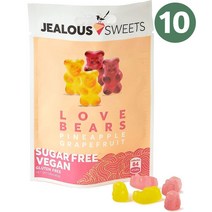 JEALOUS SWEETS 젤러스스윗 러브 베어스 파인애플 포도 비건젤리 글루텐프리 40g x10개