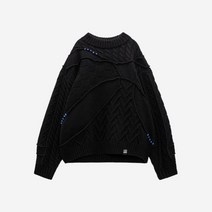 아더에러 x 자라 패치워크 오버사이즈 니트 스웨터 블랙 Ader Error Zara Patchwork Oversize Knit Sweater Black