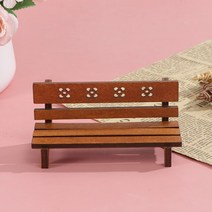 장의자 긴의자 나무 공원 벤치 의자 1:12 인형 집 미니어처 나무 벤치 의자 공원 안락 장식, 02 Brown