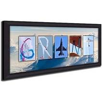 조종사를 위한 항공비행기 맞춤형 이름 아트 프린트(13.534x32.534 액자 캔버스), 13.5x32.5 프레임 캔버스