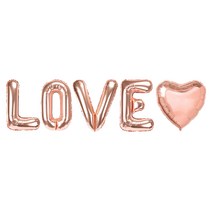 고백하는날 love은박 숫자 이니셜 백일상 100일 기념일 하트 풍선세트, 1set, 09.로즈골드 LOVE♥