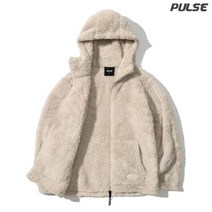 [펄스(PULSE)] 펄스 겨울 방한 후드 집업 실키 플리스 후리스 자켓 점퍼 연브라운