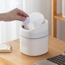 미니 휴지통 화장대 쓰레기통 (스윙형), 화이트 (일반형), 1개