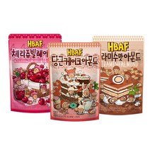 HBAF 바프 아몬드 120gx3개(체리쥬빌레+당근케이크+티라미수맛), 3개