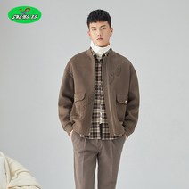 SHENGBO추동 남자 야구복 스탠카라 양면 모직 자켓 니트 집업 점퍼9*3