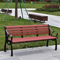 공원벤치의자 야외 흡연실 옥상 나무 긴 등받이 벤치, 적갈색 - 1.8m