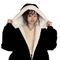 Crzen 여자 후드 패딩 점퍼 겨울 숏 솜옷 기모 코트 23D727