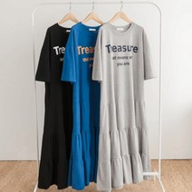 데일리 여성 원피스 드레스 하객 레터링 반팔