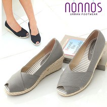 [논노스/nonnos]심플라인 오픈토 웨지샌들 통굽(M-801-B973)