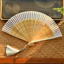 액세서리 마이부채 재팬 우아한 장식 여성접선 접이식 연화팔판원부채 접는 일본무늬 부채 몬스터, 백매실부채