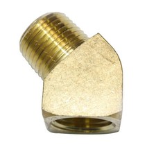 Interstate Pneumatics FST44EA 황동 스트리트 파이프 엘보 피팅 1/4인치 NPT - 45도 814684, 1