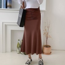 (빠른배송)에스라인 뱃살셔링 스판 스커트 베이지 밤색 검정