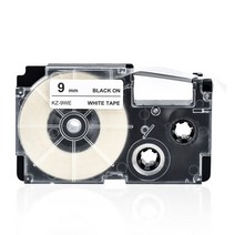 라벨 카트리지 9mm 테이프 호환 리본 교체 용 KL-60 KL-100 KL-170 KL-7400 KL-8700 CW-L300 EZ 메이커, [02] Black on White