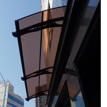 캐노픽스 800X8500 캐노피 부자재 처마 물받이 한옥 지붕빗물받이 가림막 테라스 인테리어, 회색틀 투명렉산
