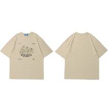 쓸모없는선물 웃긴선물 반팔티 힙합 남성 셔츠 일본 간지 동물