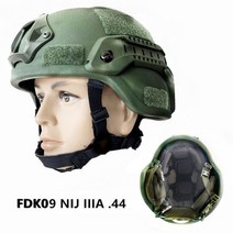 방탄헬멧 방탄모 군용헬멧 전투헬멧 UHMWPE 탄도 볼트리스 하이 컷 레벨 IIIA 헬멧, M-L(54-60cm), FDK09 Green