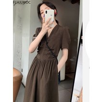 XianglinNew Design Japan Style 2022 Women Cute Office Lady Chic Korea Girls Plaid Brown Vintage Long