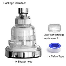 필터샤워기헤드 나노 버블 여행용 수압상승 절수 샤워기 zloog 경수용 연수기 샤워 헤드 필터 3 모드 고압 상단 분무기 불화염소 여과 샤워 헤드, 세트 1