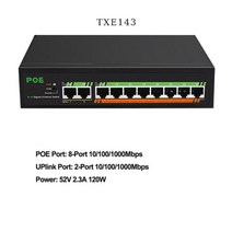 POE 스위치 기가비트 TEROW Link TE204 5/6/8/10 포트 10/100Mbps 4 + 2 카메라 용 VLAN 전원 공급 장치가 있는 고속 이더넷, TXE143