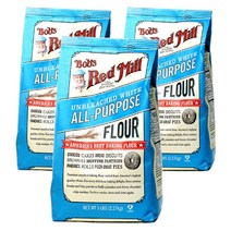 밥스레드밀 언블리치드 화이트 다목적 밀가루, 2.27kg, 3개