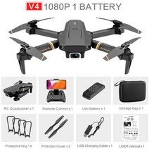 4DRC V4 WIFI FPV 드론 WiFi 라이브 비디오 FPV 4K1080P HD 광각 카메라 접이식 고도 홀드 내구성 RC 쿼드콥터, 협동사, 1080P-1배터리
