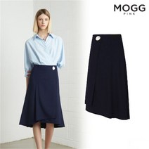 모그핑크 장식 포인트 언발란스 롱스커트