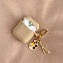 감각적인 에어팟케이스 실리콘 가죽 빈티지 명품 밍크 헤어 볼 키 체인 이어폰 케이스 apple airpods 1 2 블루투스 헤드셋 커버 귀여운 천사 꽃 장식, 에어팟 1or2용 a3
