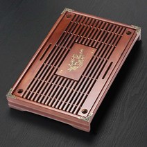 차판 다도세트 차 받침 가정용 전통 중국 찻상 퇴수기, 브라운
