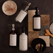 폴리에라드 시그니처 단품 샴푸 주방 욕실 디스펜서 용기 통 4컬러 473ml, 앰버 브라운, 샤이니실버 헤드, C_핸드워시