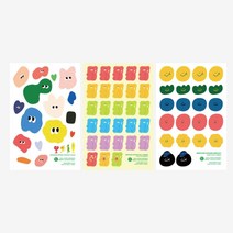 벌룬프렌즈 리무버블 스티커 3종 스마일리, 1개, 3_스마일리