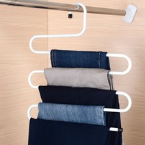 5단 논슬립 바지걸이 옷걸이 다용도 옷정리 공간활용, 1개, 블랙