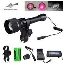 미군 군용 적외선 열감지 레이저 나이트비전 야시경 망원경 야간 투시경 탐조등 IR 850nm 손전등 50MM 렌즈 줌 가능 조정 가능한 사냥 토치 라이플 스코프 마운트가있는, 마운트 2 포함, 협력사