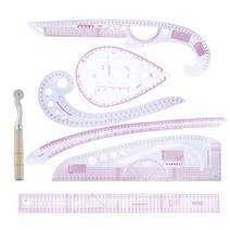 WYSE 7 피스 세트 미터 옷 커브 바느질 눈금자 드로잉 스텐실 그레이딩 규칙 패턴 만들기 액세서리, a
