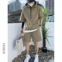 남성 세트 반팔 반바지 바람막이 트레이닝복 캐쥬얼 러닝복