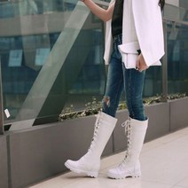 롱부츠 여성부츠 봄가을 통굽 화이트 워커 잉글리쉬 앤티크 여성 부츠 2018 봄가을 앞 부츠