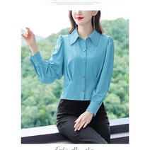 봄 긴팔 쉬폰 블라우스 여성 빅사이즈 조거 쇼트 상의