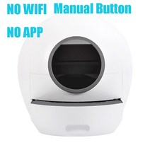 대형 고양이 화장실 배변 상자 와이파이 자동 청소 앱 스마트 케이스 완전히 닫힘 방지 스플래시 방지, US, No APP control