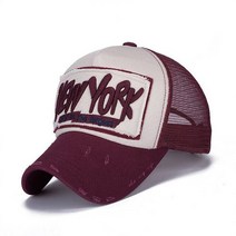 서프 캡 XEONGKVI- 구멍 글자 그물 모자 봄 여름 브랜드 스냅백 코튼 연인 및 남성용 메쉬, 02 버건디_01 55-60cm